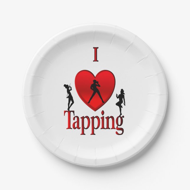 I Heart Tap Dance Paper Plates (Front)