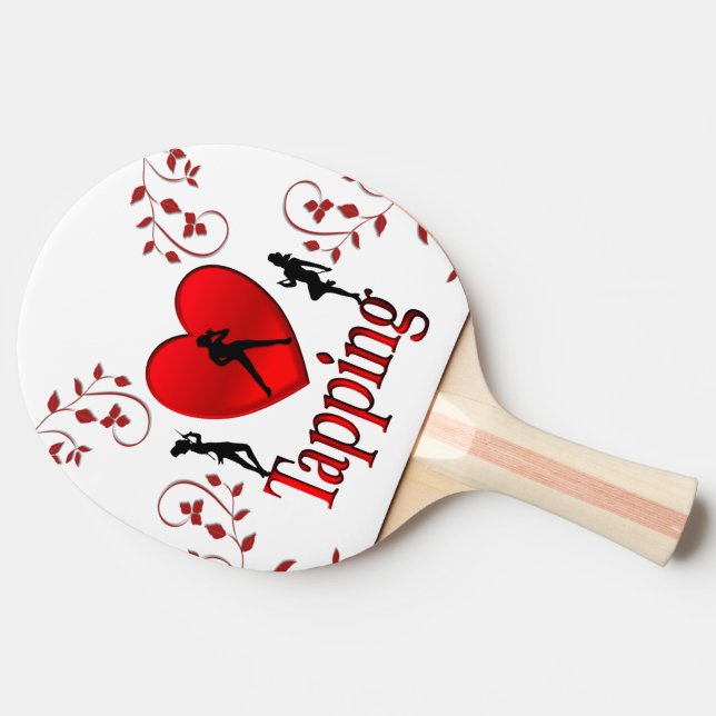 I Heart Tap Dance Ping Pong Paddle (Side)