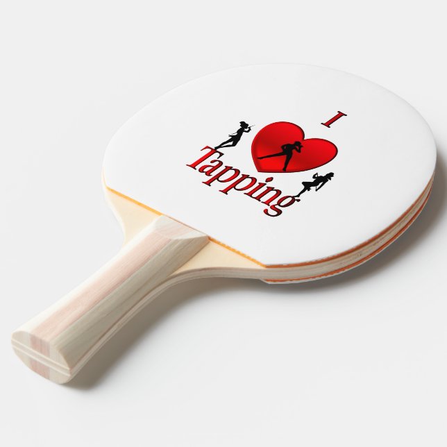 I Heart Tap Dance Ping Pong Paddle (Front Angle)