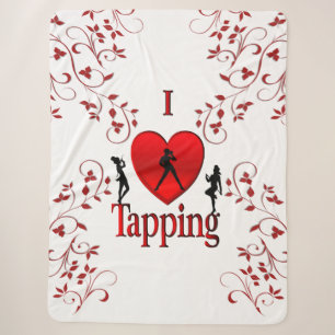 I Heart Tap Dance Sherpa Blanket