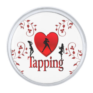 I Heart Tap Dance Silver Finish Lapel Pin