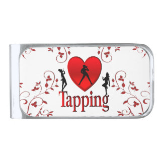 I Heart Tap Dance Silver Finish Money Clip