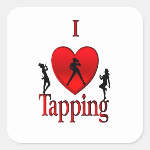 I Heart Tap Dance Square Sticker