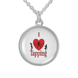 I Heart Tap Dance Sterling Silver Necklace