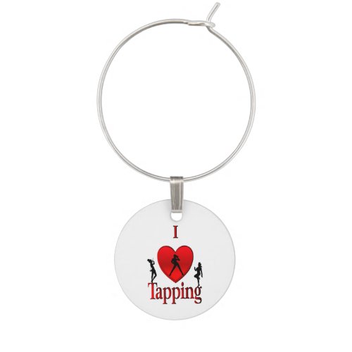 I Heart Tap Dance Wine Charm