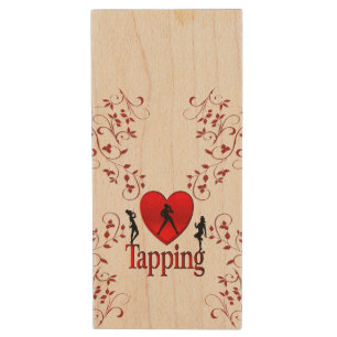 I Heart Tap Dance Wood Flash Drive