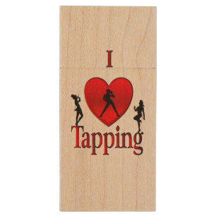 I Heart Tap Dance Wood Flash Drive