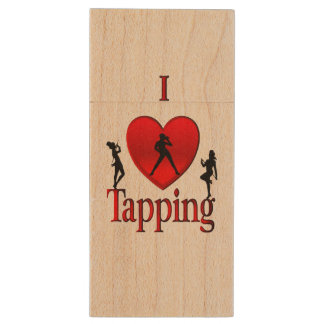 I Heart Tap Dance Wood Flash Drive