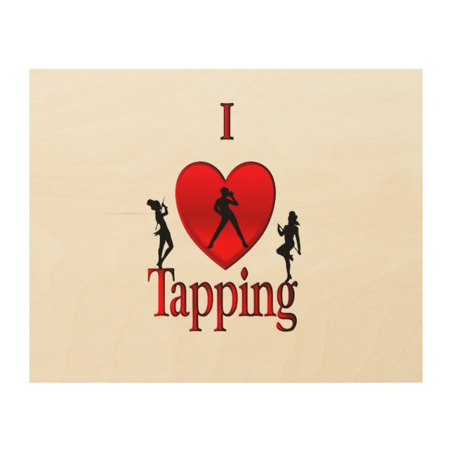 I Heart Tap Dance Wood Wall Art (Front)