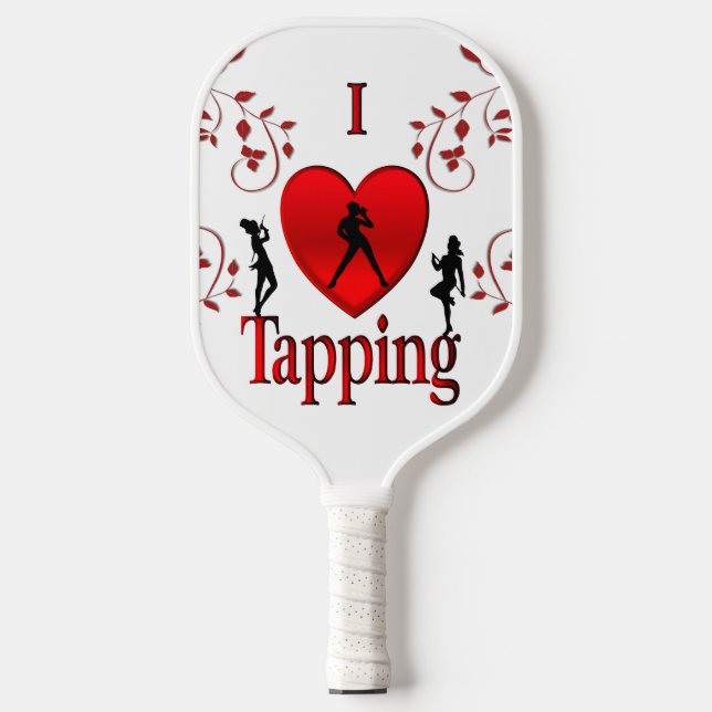 I Heart Tapping  Dance Design Pickleball Paddle (Front)