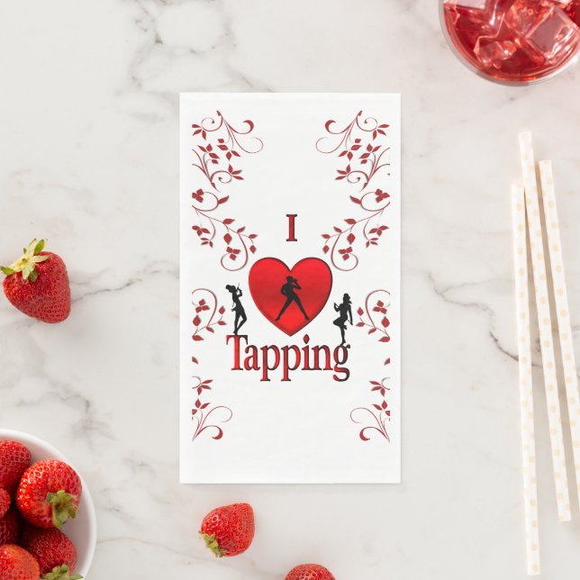 I Heart Tapping Dance Paper Guest Towels (Insitu)