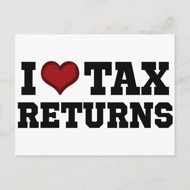 I Heart Tax Returns Postcard (Front)