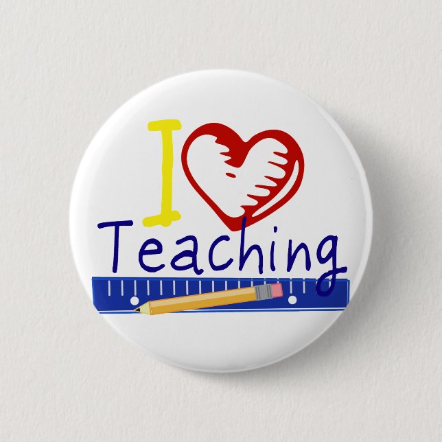 I (Heart) Teaching Pinback Button (Front)