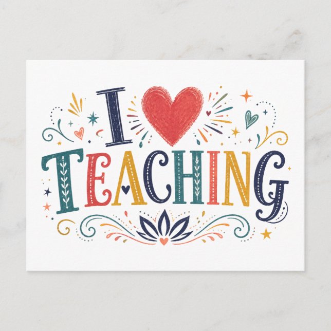 I [Heart] Teaching Postcard (Front)