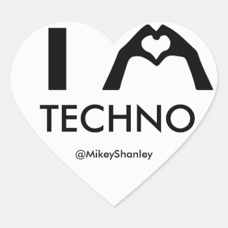 I HEART Techno Sticker