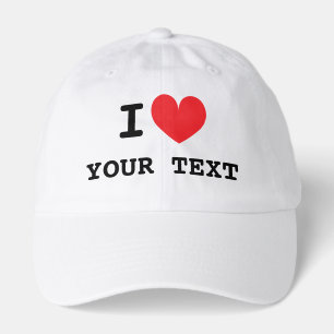 I heart template hat with custom text