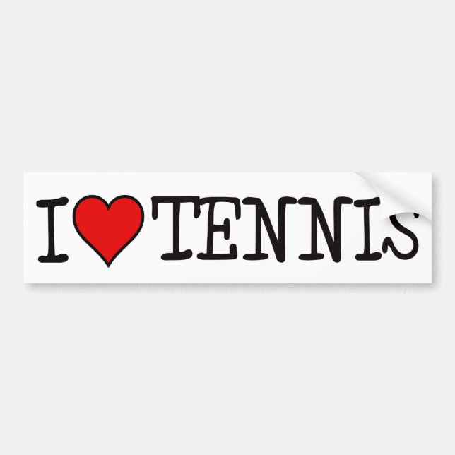 I HEART TENNIS BUMPER STICKER (Front)