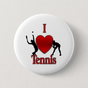 I Heart Tennis Button
