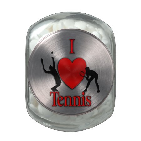 I Heart Tennis Glass Jar