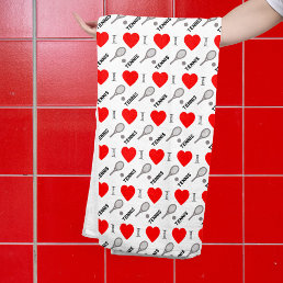 I heart tennis -pattern bath towel set