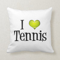 I Heart Tennis Throw Pillow