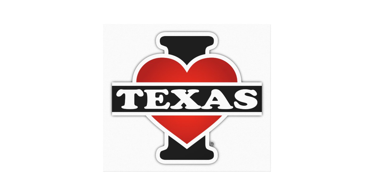 I Heart Texas Canvas Print | Zazzle