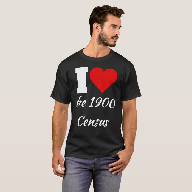 I Heart the 1900 Census Shirt (Front Full)