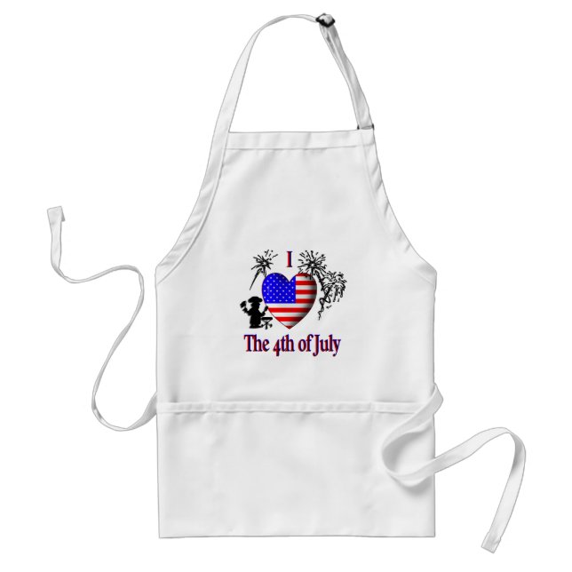 I Heart the 4th of July Adult Apron (Front)