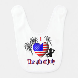 I Heart the 4th of July Baby Bib