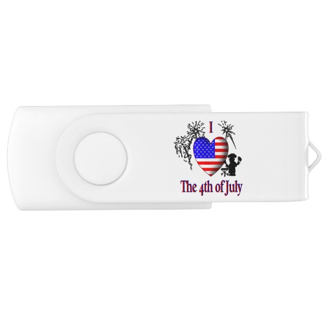 I Heart the 4th of July Flash Drive (Front)