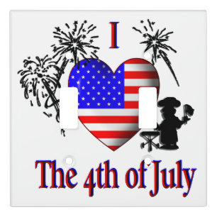 I Heart the 4th of July Light Switch Cover