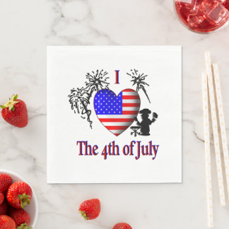 I Heart the 4th of July Napkins