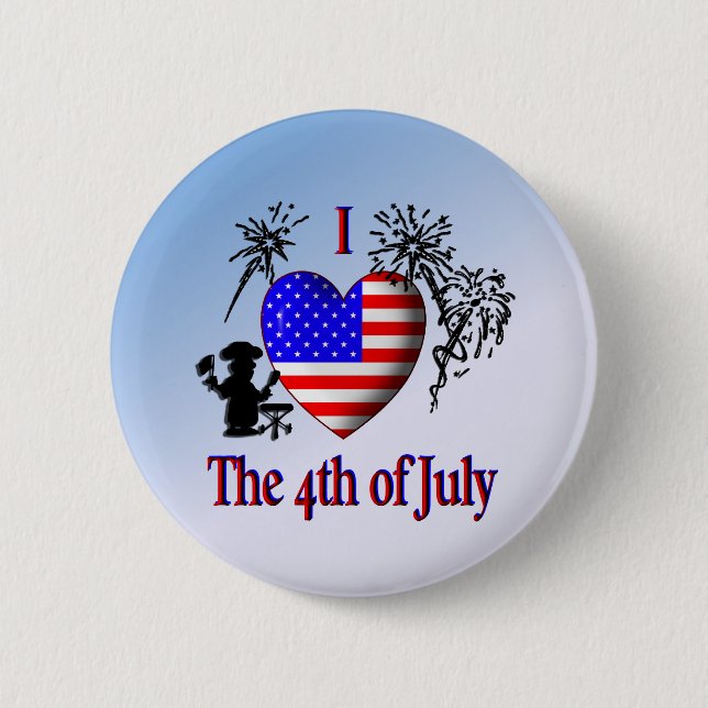 I Heart the 4th of July Pinback Button (Front)