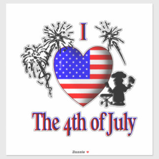 I Heart the 4th of July Sticker
