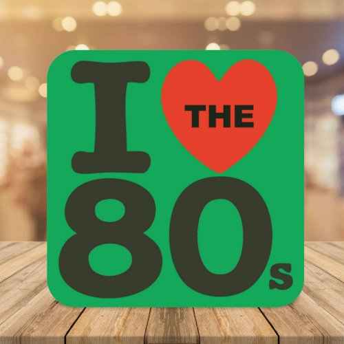 I Heart The 80s Classic Green Sticker
