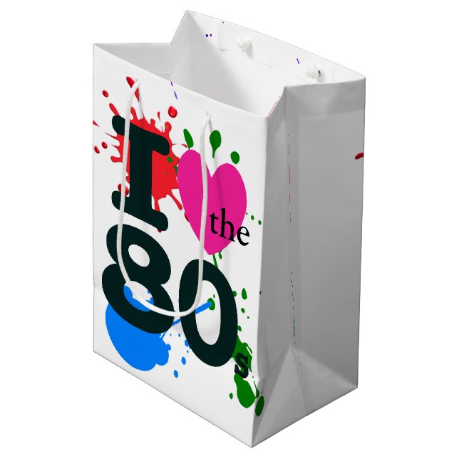 I Heart the 80s Medium Gift Bag (Front Angled)