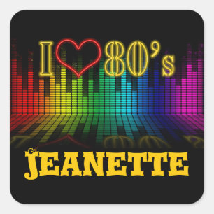 I Heart The 80s Square Sticker