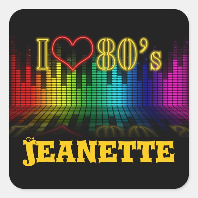 I Heart The 80s  Square Sticker (Front)