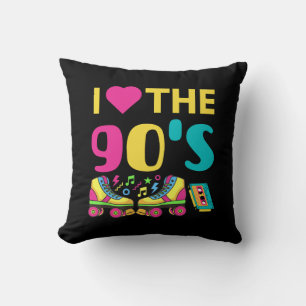I Heart The 90 S, vintage retro 90s outfit Throw Pillow