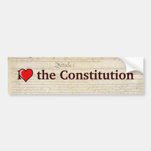 I heart the Constitution Bumper Sticker