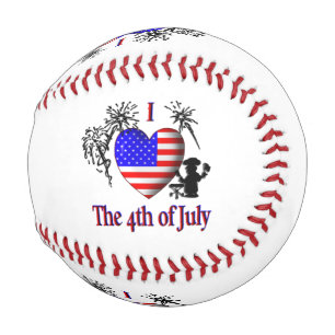 I Heart The Fourth of July Baseball
