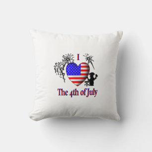 I Heart The Fourth of July Throw Pillow