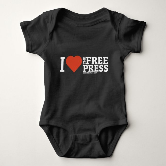 I Heart the Free Press Baby Bodysuit (Front)
