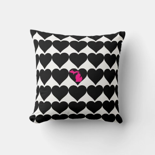 I Heart the Great Lakes _ heart pattern Throw Pillow