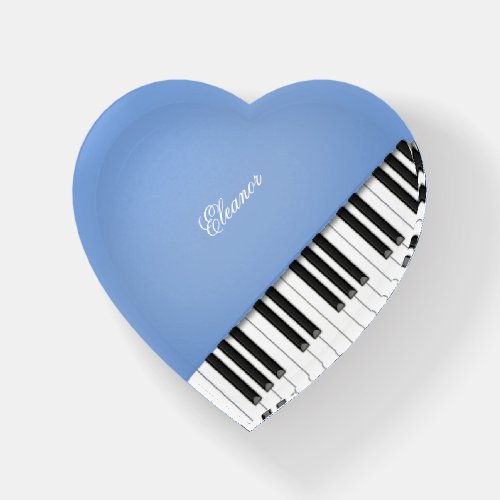 I Heart the Piano Blue Piano Custom Name or Text Paperweight