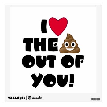 I Heart The Poop Emojis Wall Sticker by MishMoshEmoji at Zazzle