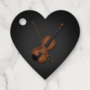 I Heart the Violin Charming Classical Music Black Favor Tags