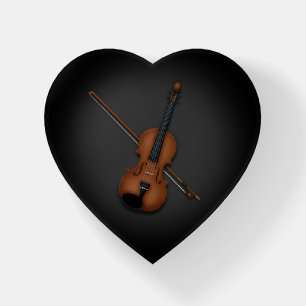 I Heart the Violin (or Viola) Classical Musician Paperweight