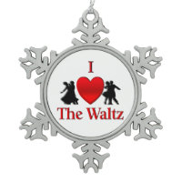 I Heart The Watlz Pewter Snowflake Ornament