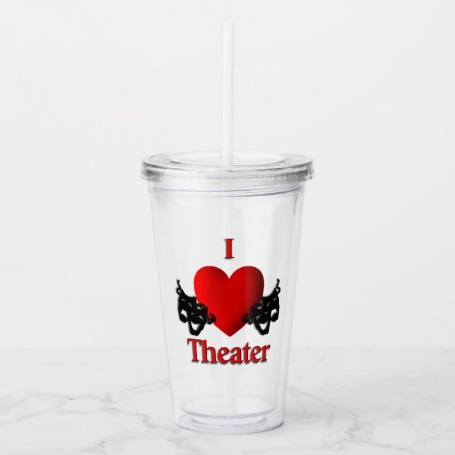 I Heart Theater Acrylic Tumbler (Front)